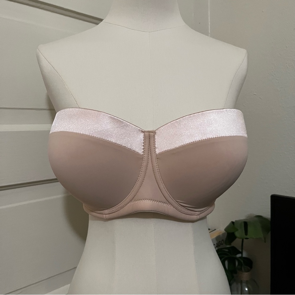 DELIMIRA Womens Underwire Contour Full Coverage Strapless Bra Plus Size 46C NWOT